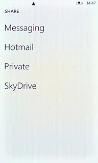 Press Messaging.A picture message containing the picture is created.Key in the first letters of the required contact.Matching contacts are displayed.