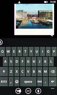 Press the text input field.Write subject and text for your picture message.