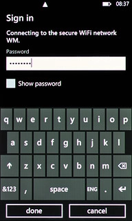 Key in the required access code and press done.