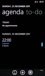 Slide your finger across the display to select agenda.