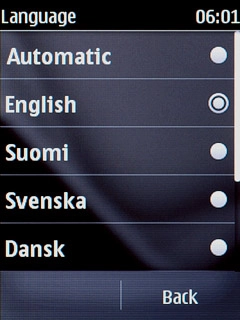 Press the required language.