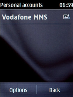 Press and hold Vodafone MMS until a pop-up menu is displayed.