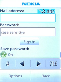 Press Mail address and key in your email address.