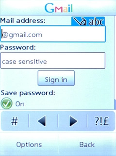 Press Mail address and key in your email address (such as name@provider.com).