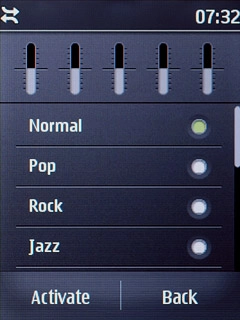 Press the required setting.