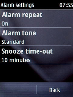 Press Snooze time-out.