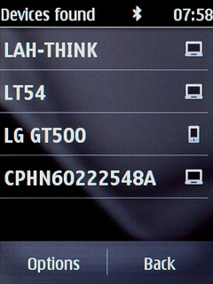 Press the required Bluetooth device.