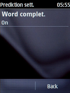 Press Back several times to return to text input.