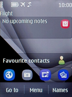 The flight mode icon shows that flight mode is turned on.Further information:Turn flight mode on or off
