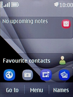 The alarm icon shows that the alarm is set.Further information:Set the alarm