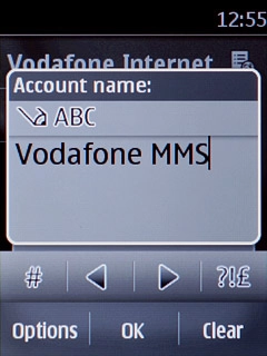 Key in Vodafone MMS and press OK.