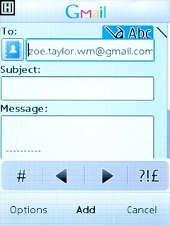Press the field below Subject and key in a subject for the email message.