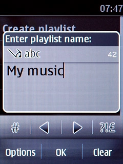 Key in a name for the playlist and press OK.