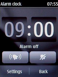 Press the activate alarm icon.