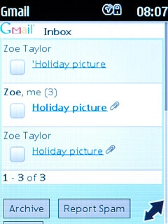 You can now use the application.Please note that Gmail isn't part of the original application package and therefore only a general description is given here.You have a number of options, such as:Send email messagesRetrieve and read email messagesReply to email messagesView list of contactsSelect application settingsCreate a new Gmail account