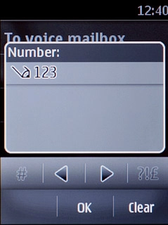 Key in the required number and press OK.