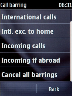 Press Cancel all barrings.