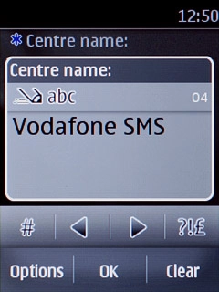 Key in Vodafone SMS and press OK.