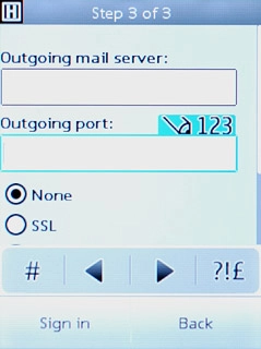 Press the field below Outgoing port and key in 25