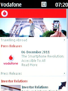 Go to a web page.Press the menu icon in the bottom right corner of the display.