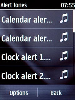 Press the different alarm tones to listen to them.