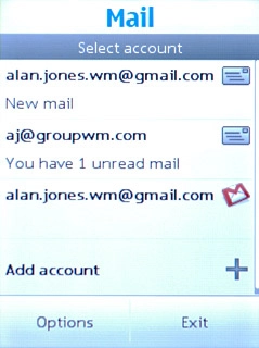 Press and hold the required email account.