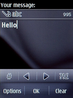 Write the text for your picture message and press OK.