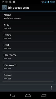 Press APN.Key in live.vodafone.com 