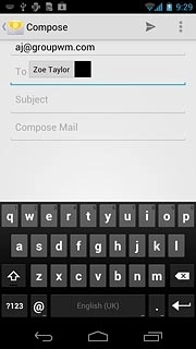 Press Subject.Key in a subject for the email message.
