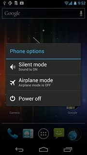 Press Airplane mode.Depending on the current setting, flight mode is now turned on or off.