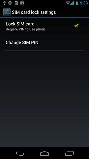 Press Lock SIM card to turn use of PIN on or off.