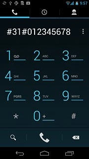 Example: #31#012345678Press the call icon.