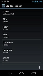 Press APN.Key in live.vodafone.com