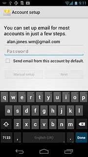 Press Password and key in the password for your email account at your email provider.