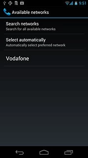After a moment your phone searches for networks within range.Press Select automatically.