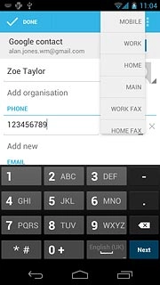 Press the required number type.