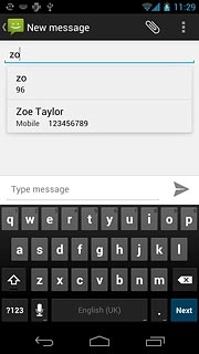 Key in the first letters of the required contact.Matching contacts are displayed.Press the required contact.