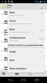 Press the required email account.