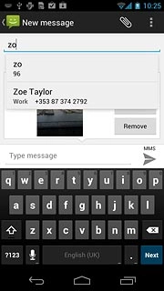 Press the required contact.Write the text for your picture message.