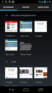 Press the required bookmark.