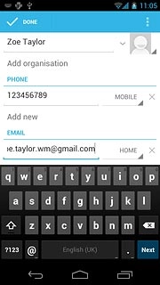 Press the field next to the email address.