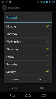 Press the required days.