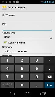 Press the drop down list below Security type.