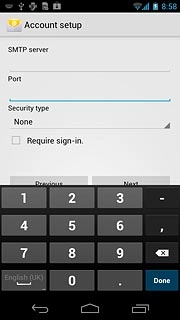 Press Require sign-in to turn SMTP authentication on or off.