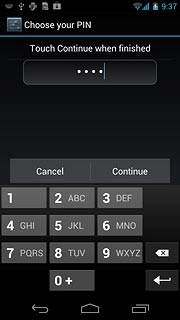 Key in the required phone lock code and press Continue.