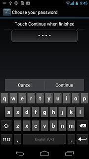Key in the required phone lock code and press Continue.