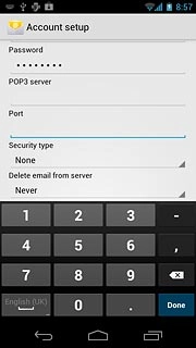 Press the drop down list below Delete email from server.