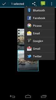 Press Gmail.An email message containing the picture or video clip is created.Key in the first letters of the required contact.Matching contacts are displayed.