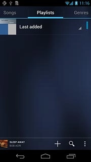 Press the required category at the top of the display.Go to the required audio file or playlist.