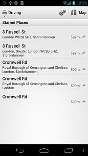 Your favourite locations are displayed.Press the required destination.